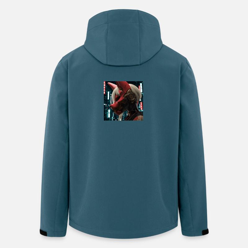 Roter Neon-Fox Maskenhelm - Recycelte Männer Softshell-Jacke von Stanley/Stella - Dunkles Petrol