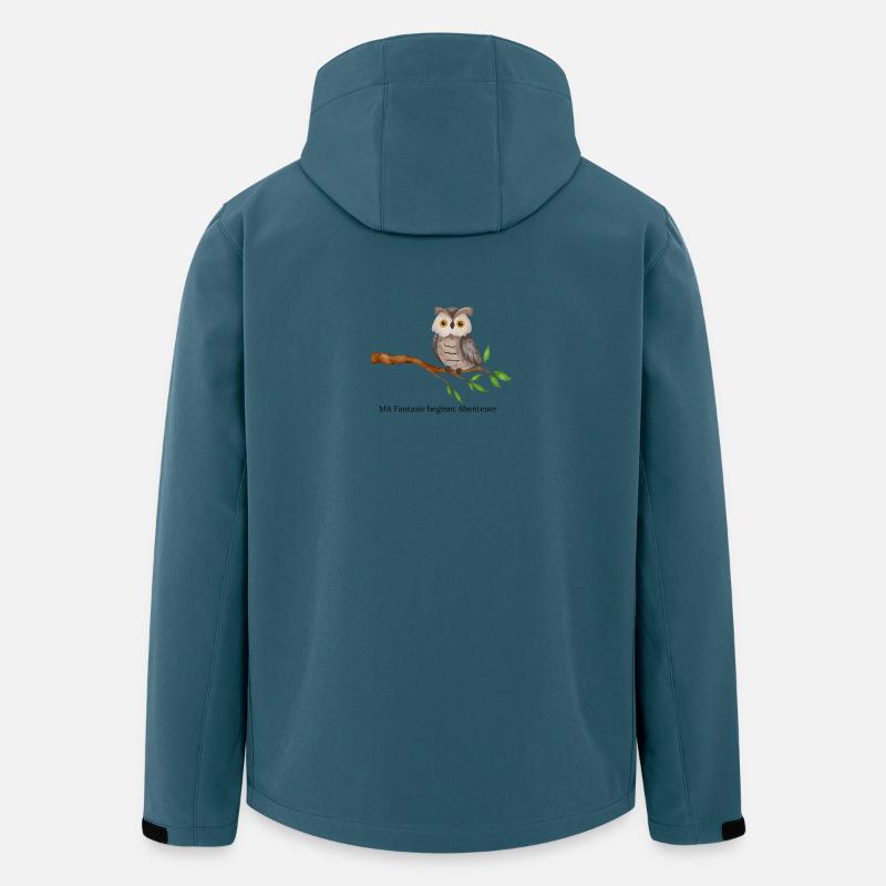 Eulen Motiv - Recycelte Männer Softshell-Jacke von Stanley/Stella - Dunkles Petrol