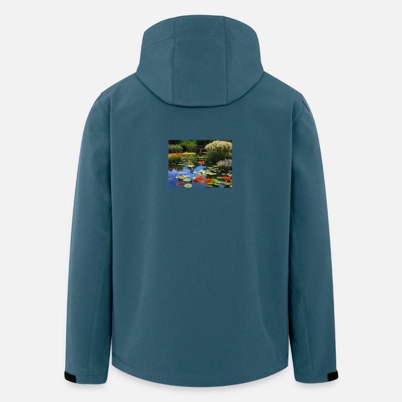 Poissons koï dans des eaux tranquilles - Veste softshell homme en polyester recyclé Stanley/Stella - bleu pétrole foncé