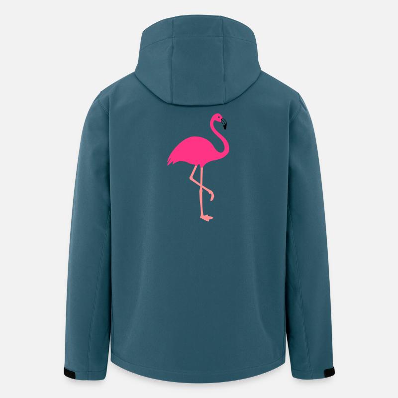 Flamingo - tierisches Design - Recycelte Männer Softshell-Jacke von Stanley/Stella - Dunkles Petrol