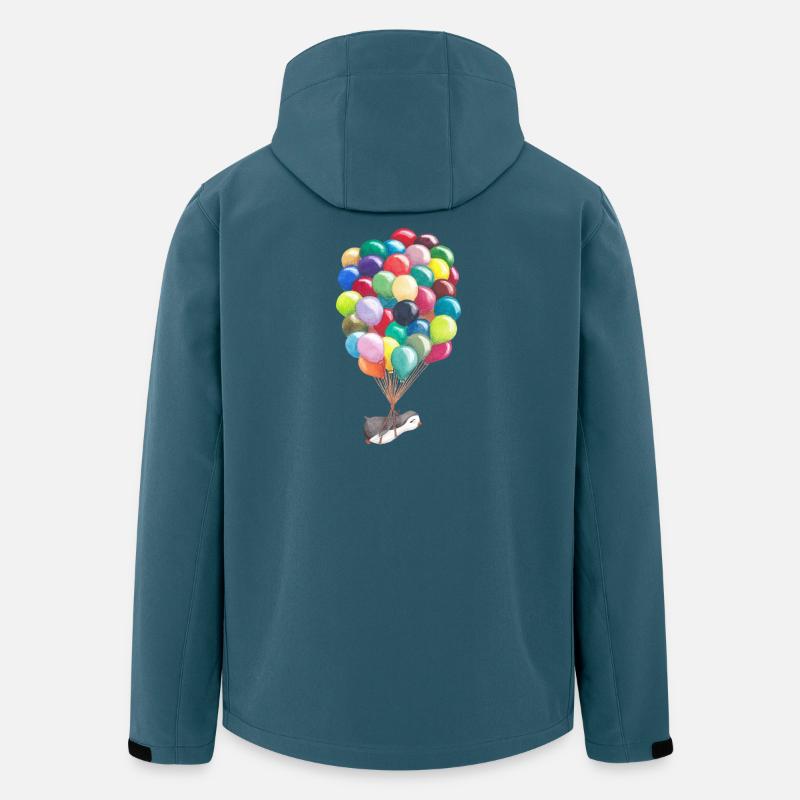 Pinguin fliegt mit Luftballons - Recycelte Männer Softshell-Jacke von Stanley/Stella - Dunkles Petrol