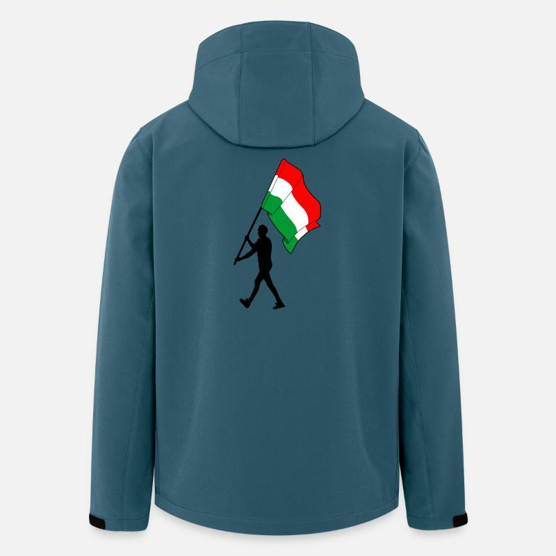Flagge Ungarn Mann geht - Recycelte Männer Softshell-Jacke von Stanley/Stella - Dunkles Petrol