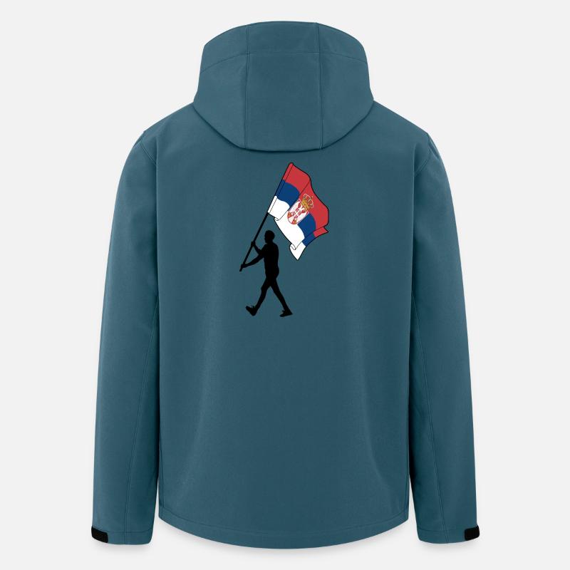 Flagge Serbien Mann geht - Recycelte Männer Softshell-Jacke von Stanley/Stella - Dunkles Petrol