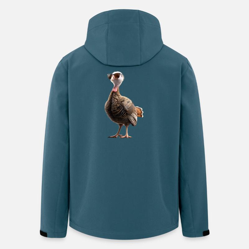 Dinde Poules Oiseaux Dinde - Veste softshell homme en polyester recyclé Stanley/Stella - bleu pétrole foncé
