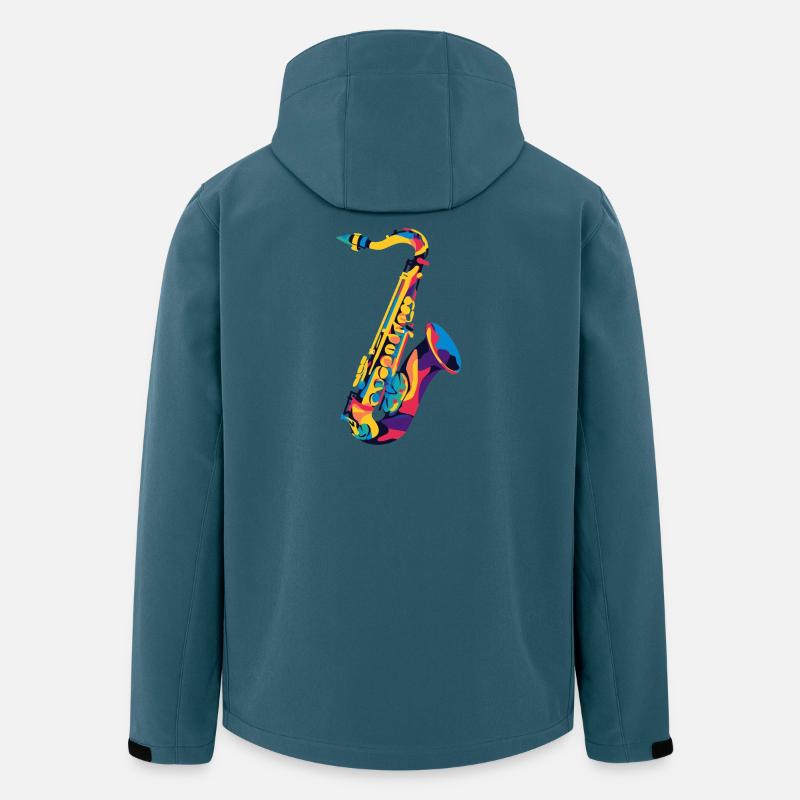 FarbSaxophon Kunstprint - Recycelte Männer Softshell-Jacke von Stanley/Stella - Dunkles Petrol