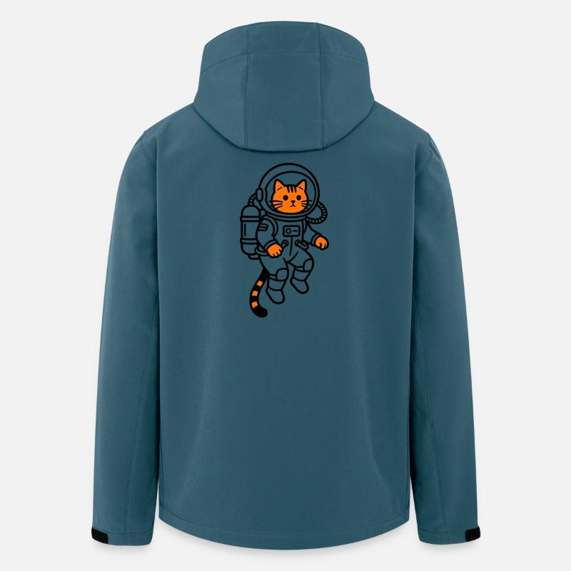 Katze im Weltraum - Recycelte Männer Softshell-Jacke von Stanley/Stella - Dunkles Petrol