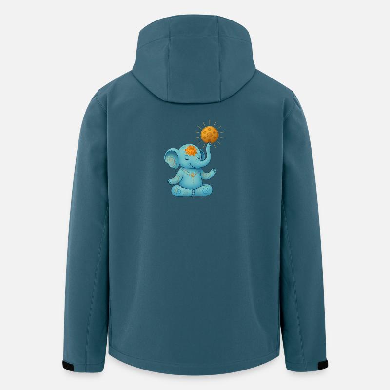 Yoga Elefant mit Handpan Sonne - Recycelte Männer Softshell-Jacke von Stanley/Stella - Dunkles Petrol