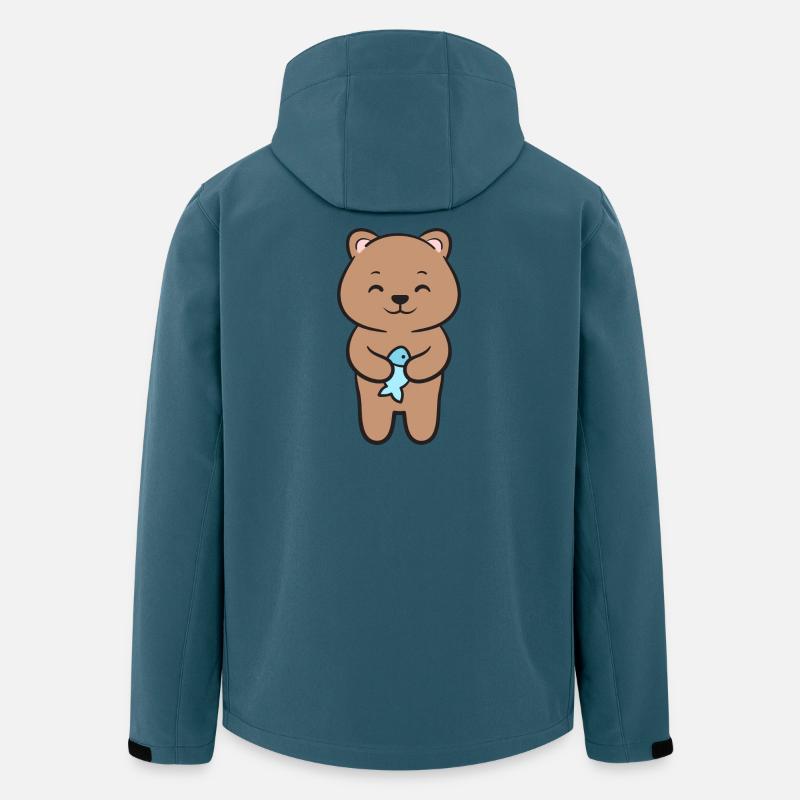 Bär Braunbär - Recycelte Männer Softshell-Jacke von Stanley/Stella - Dunkles Petrol