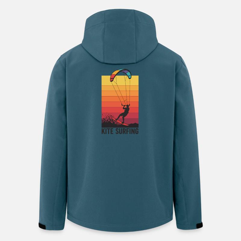Kitesurfer Sunset Gradient - Veste softshell homme en polyester recyclé Stanley/Stella - bleu pétrole foncé
