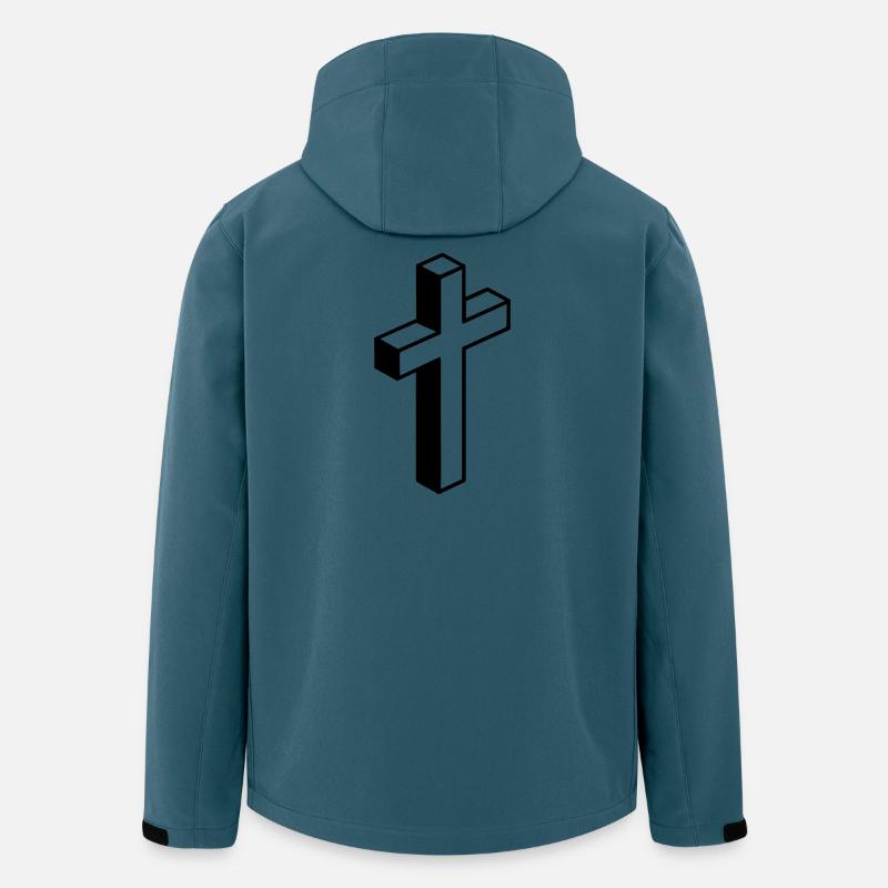 Kreuz Symbol - Recycelte Männer Softshell-Jacke von Stanley/Stella - Dunkles Petrol