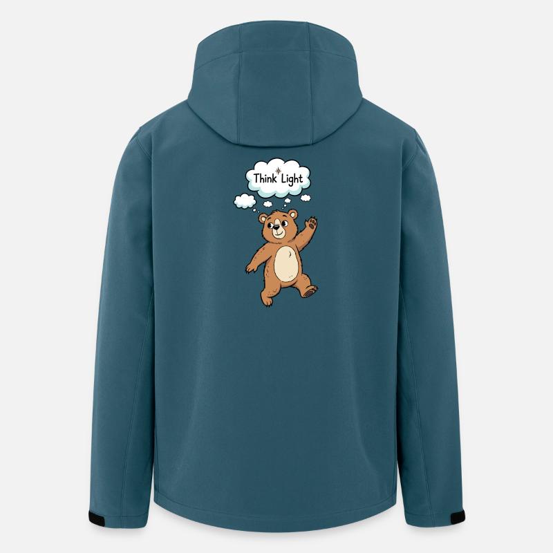 Think Light Bär Cartoon Motiv - Recycelte Männer Softshell-Jacke von Stanley/Stella - Dunkles Petrol