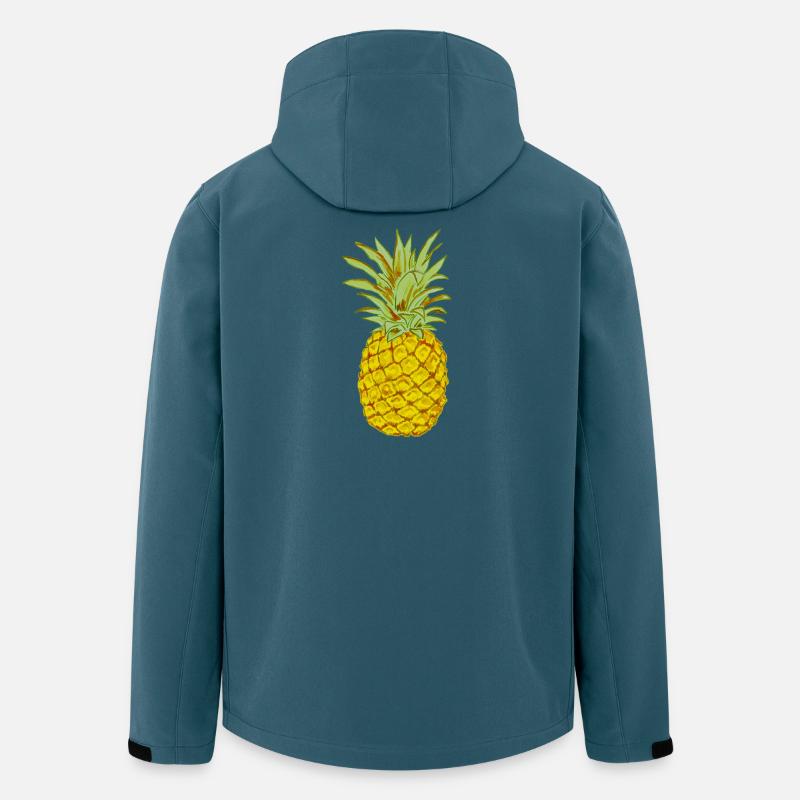 Rippe Ananasgelb stilisierte Zeichnung - Recycelte Männer Softshell-Jacke von Stanley/Stella - Dunkles Petrol