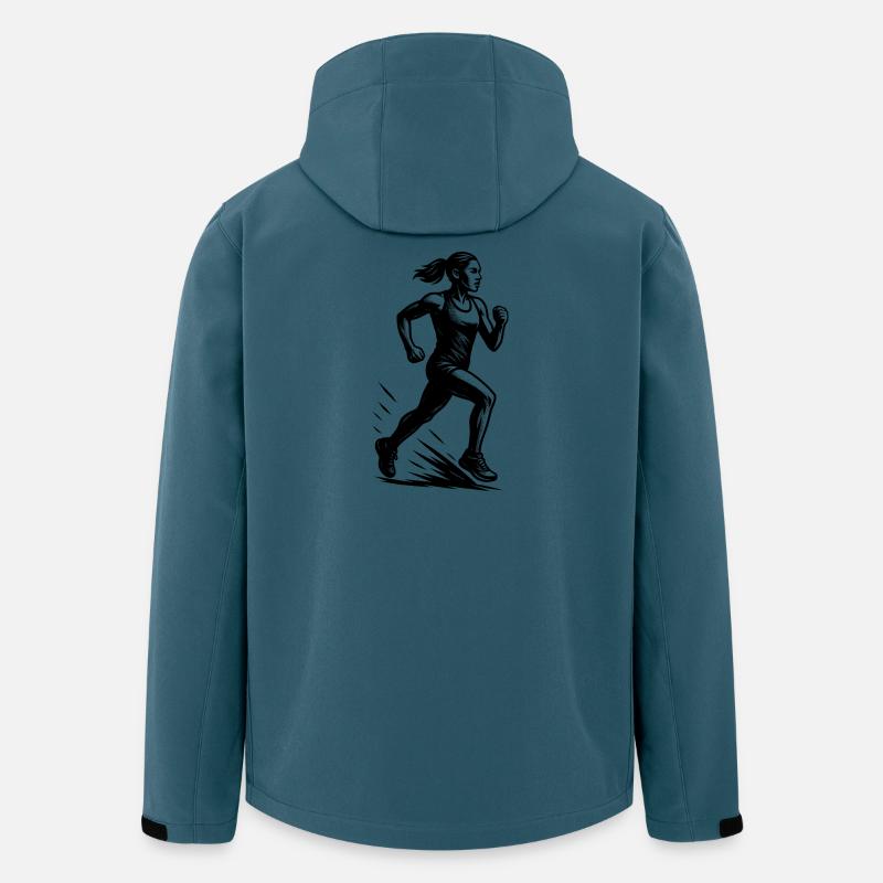Klare Running Botschaft - Recycelte Männer Softshell-Jacke von Stanley/Stella - Dunkles Petrol