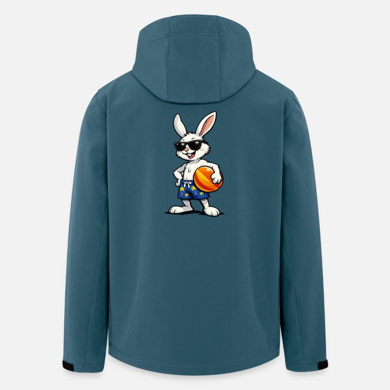 Hase Beach-Vibes mit Ball - Recycelte Männer Softshell-Jacke von Stanley/Stella - Dunkles Petrol