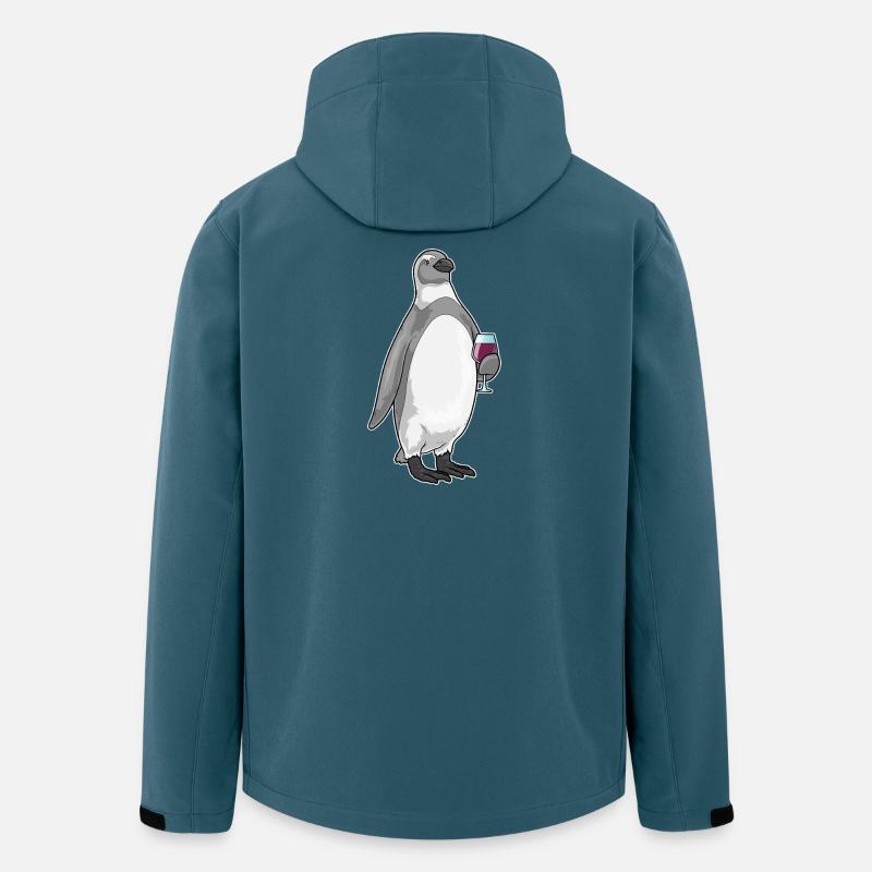 Pinguin Rotwein - Recycelte Männer Softshell-Jacke von Stanley/Stella - Dunkles Petrol