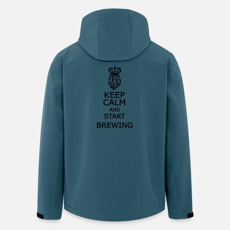 Reste calme et commence à infuser - Veste softshell homme en polyester recyclé Stanley/Stella - bleu pétrole foncé