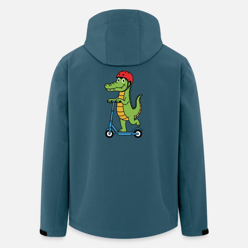 Krokodil auf einem Roller - Recycelte Männer Softshell-Jacke von Stanley/Stella - Dunkles Petrol