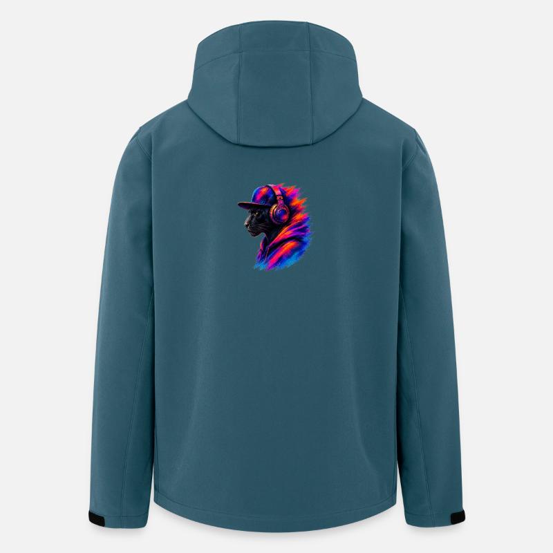 Panther mit Kopfhörern - Recycelte Männer Softshell-Jacke von Stanley/Stella - Dunkles Petrol