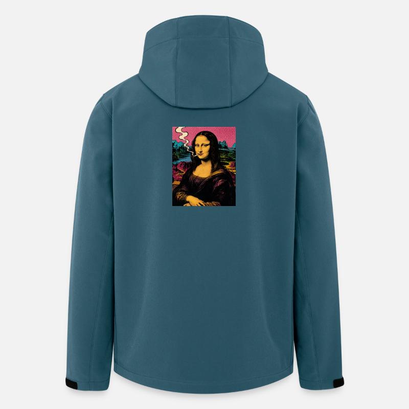 Mona Lisa Rauchen Pop Art - Recycelte Männer Softshell-Jacke von Stanley/Stella - Dunkles Petrol