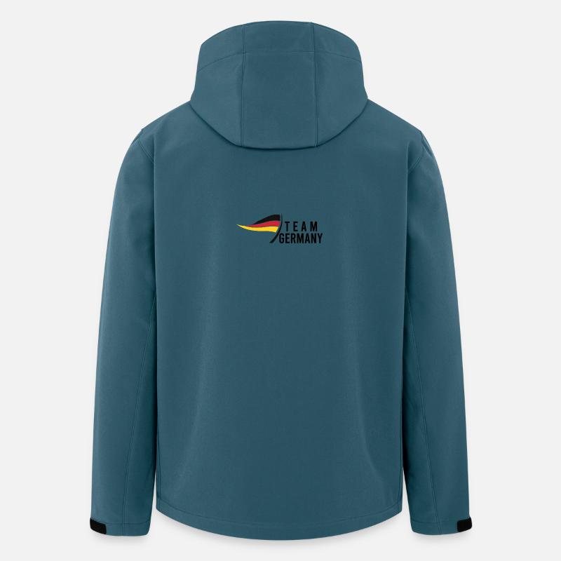 Team Germany - Recycelte Männer Softshell-Jacke von Stanley/Stella - Dunkles Petrol