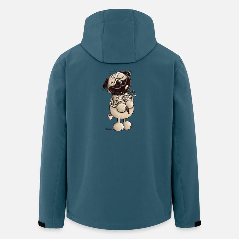 Süßer Mops - Möpse - Mopsfideler Mops - Geschenk - Recycelte Männer Softshell-Jacke von Stanley/Stella - Dunkles Petrol