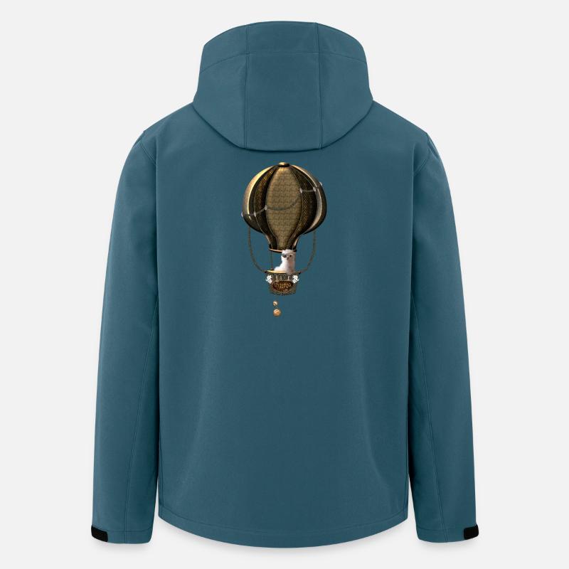 Steampunk, Heißluftballon - Recycelte Männer Softshell-Jacke von Stanley/Stella - Dunkles Petrol