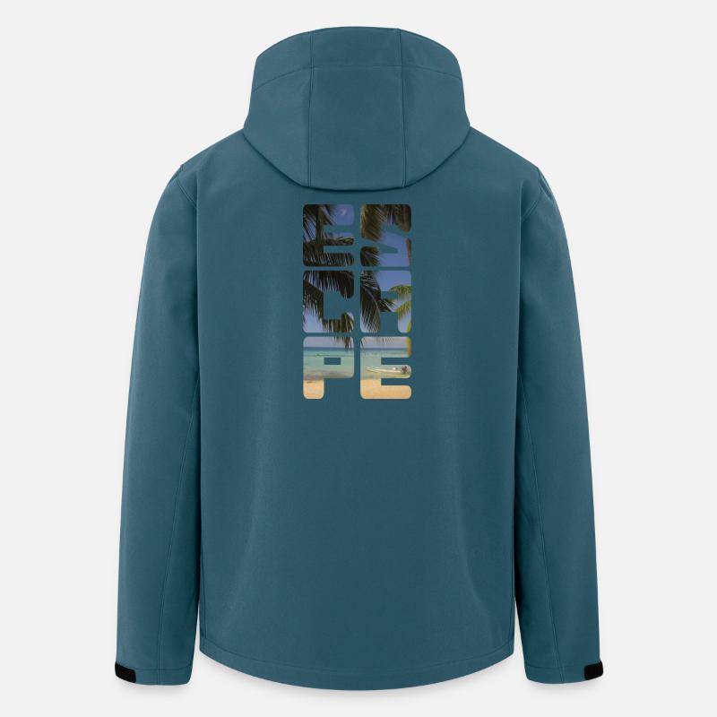 Plage d’évasion - Veste softshell homme en polyester recyclé Stanley/Stella - bleu pétrole foncé