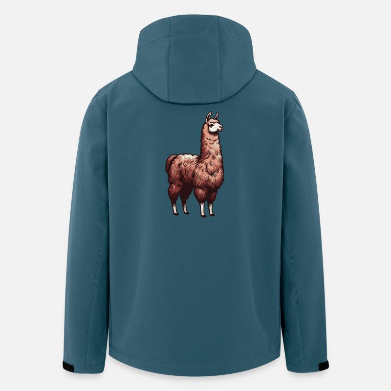 Braunes Lama - Recycelte Männer Softshell-Jacke von Stanley/Stella - Dunkles Petrol