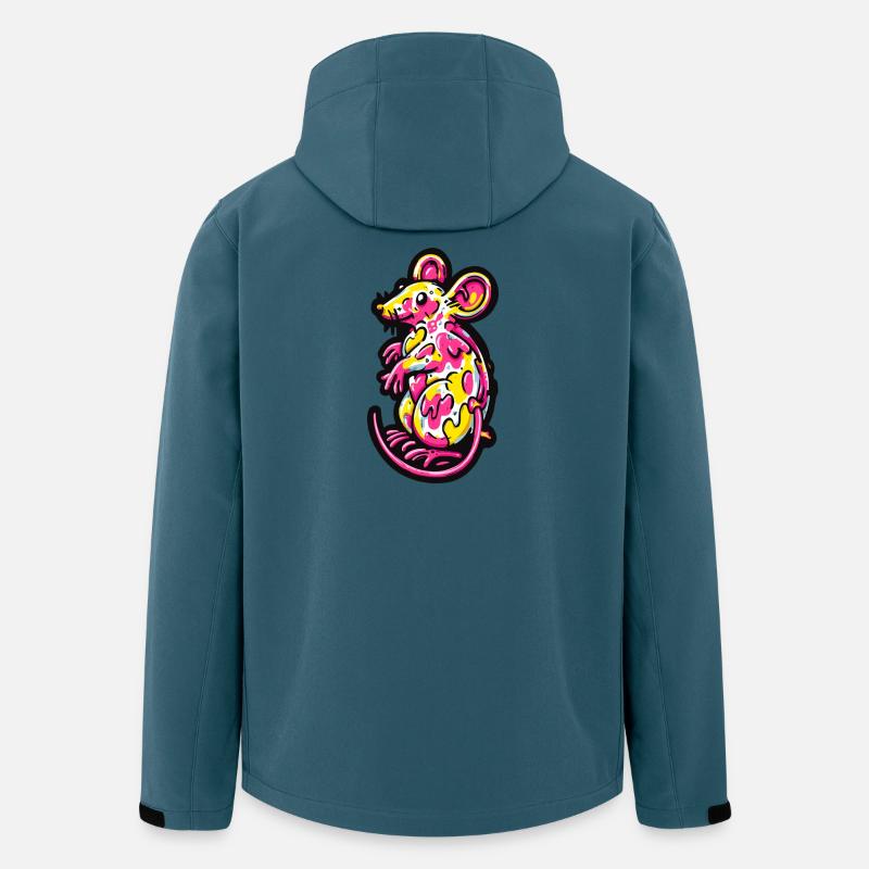 Maus Ratte Bunt Kunst - Recycelte Männer Softshell-Jacke von Stanley/Stella - Dunkles Petrol