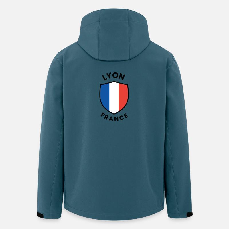 Conception du Bouclier de Lyon France - Veste softshell homme en polyester recyclé Stanley/Stella - bleu pétrole foncé