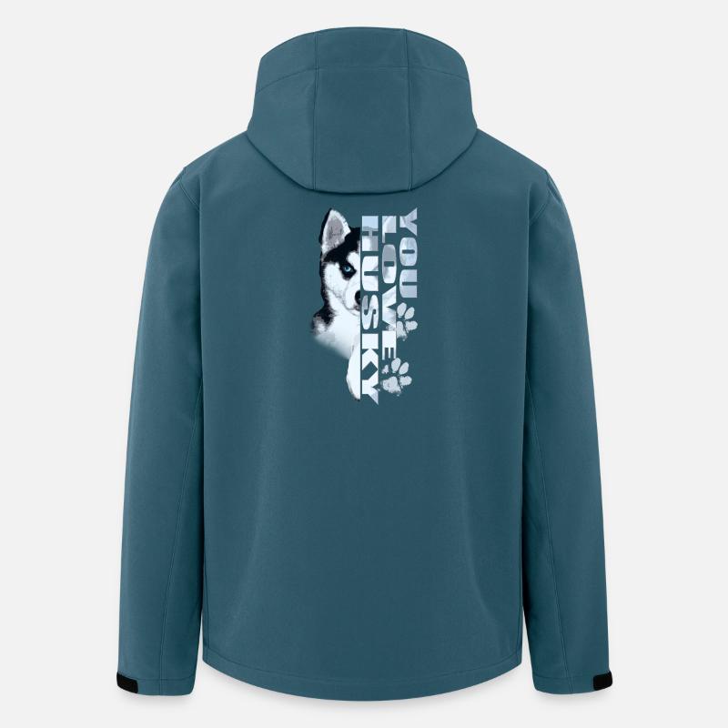 Husky Portrait Schrift - Recycelte Männer Softshell-Jacke von Stanley/Stella - Dunkles Petrol