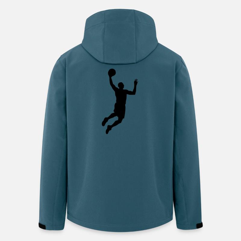 Silhouette du basket-ball - Veste softshell homme en polyester recyclé Stanley/Stella - bleu pétrole foncé