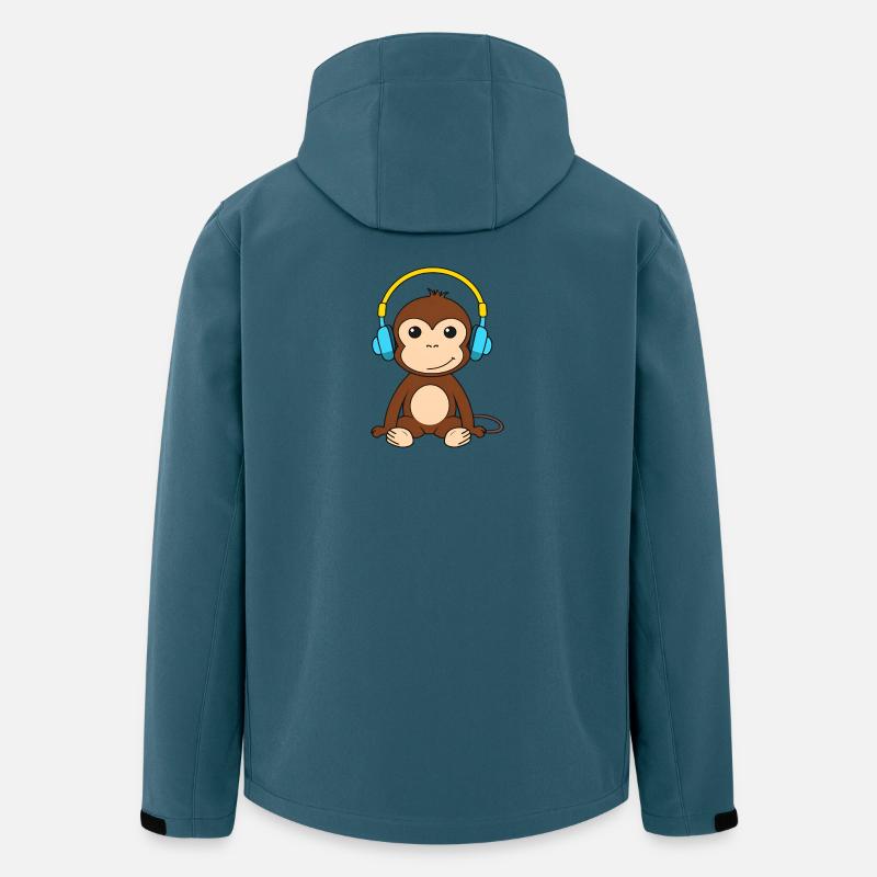 Singe mignon avec conception de casque - Veste softshell homme en polyester recyclé Stanley/Stella - bleu pétrole foncé