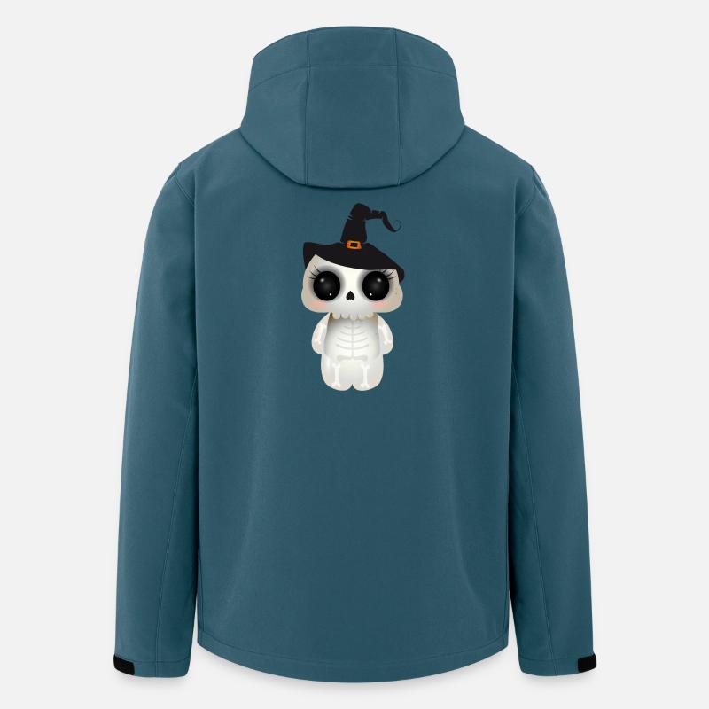 niedlicher Skull mit schwarzen Hexenhut - Recycelte Männer Softshell-Jacke von Stanley/Stella - Dunkles Petrol
