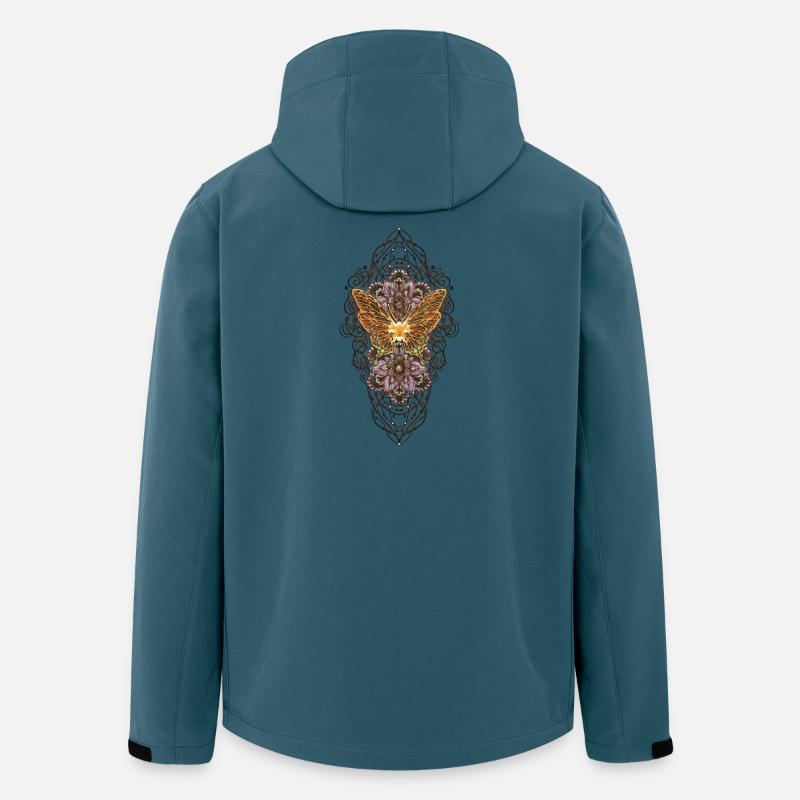 Wunderbare, elegante Schmetterlinge - Recycelte Männer Softshell-Jacke von Stanley/Stella - Dunkles Petrol