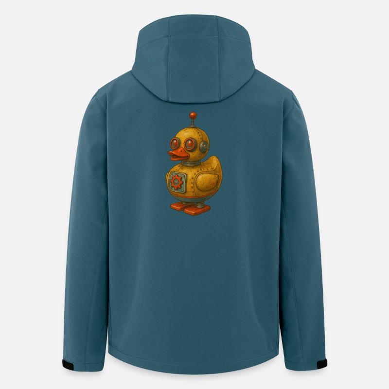 Retro Blech Roboter Ente - Recycelte Männer Softshell-Jacke von Stanley/Stella - Dunkles Petrol