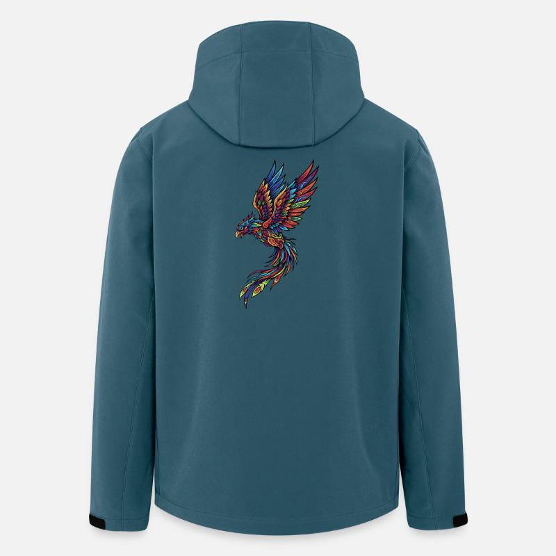 Neon Phoenix on Black - Men’s Recycled Softshell Jacket by Stanley/Stella - stargazer
