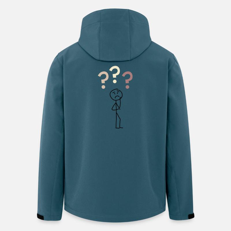 Three Question Marks – Minimal Mystery Design - Recycelte Männer Softshell-Jacke von Stanley/Stella - Dunkles Petrol