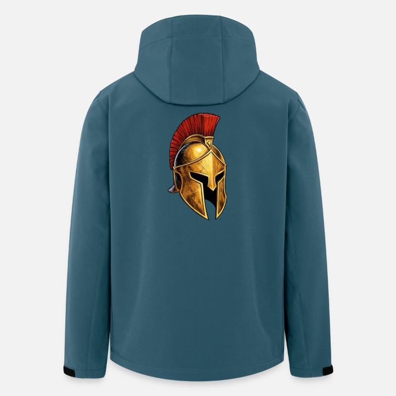 Goldener Spartanerhelm mit rotem Plume - Recycelte Männer Softshell-Jacke von Stanley/Stella - Dunkles Petrol