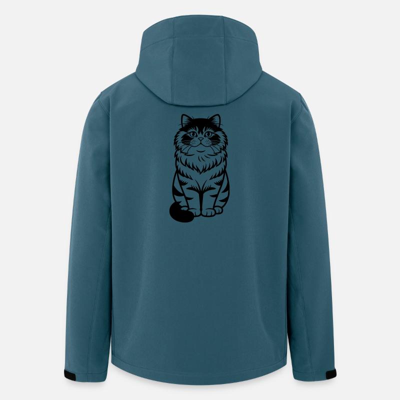 Chat persan - Veste softshell homme en polyester recyclé Stanley/Stella - bleu pétrole foncé