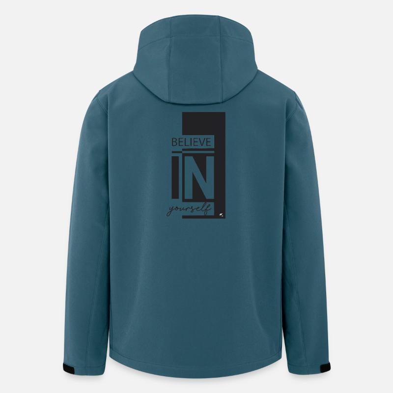 Croyez en vous - Veste softshell homme en polyester recyclé Stanley/Stella - bleu pétrole foncé