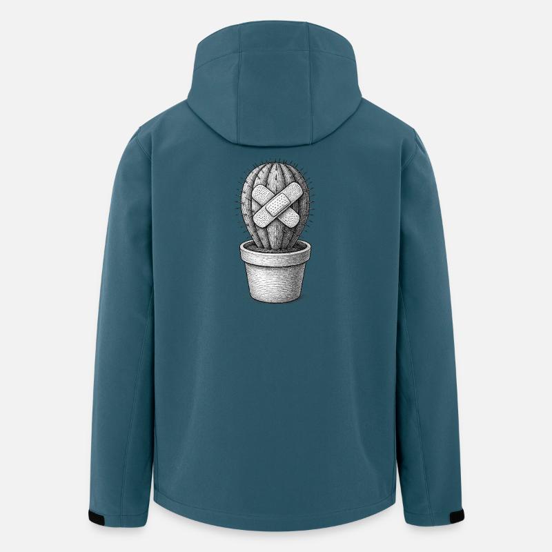 Cactus bandé - Veste softshell homme en polyester recyclé Stanley/Stella - bleu pétrole foncé