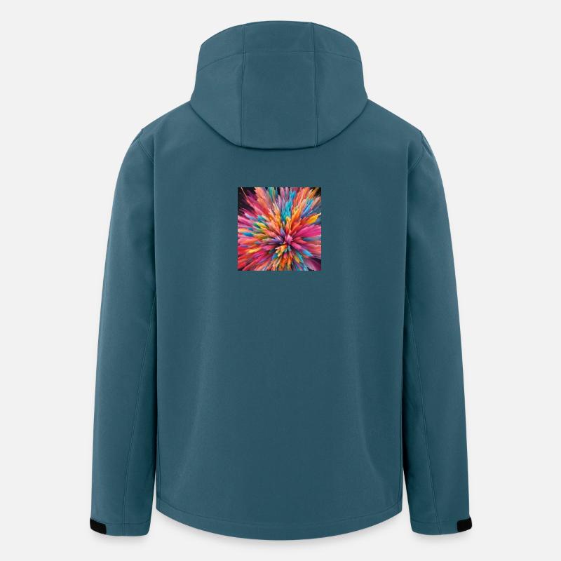 Farbexplosion - Recycelte Männer Softshell-Jacke von Stanley/Stella - Dunkles Petrol