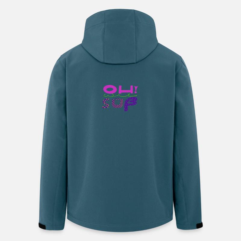 Art amusant expressif et écrit à la main - Veste softshell homme en polyester recyclé Stanley/Stella - bleu pétrole foncé