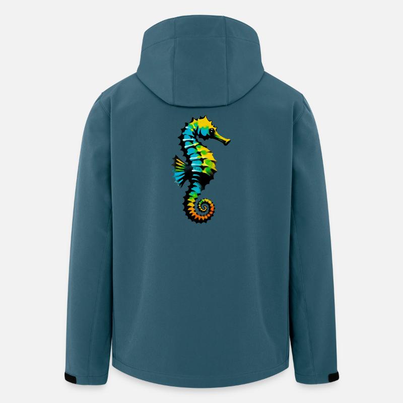 Seepferdchen - Recycelte Männer Softshell-Jacke von Stanley/Stella - Dunkles Petrol