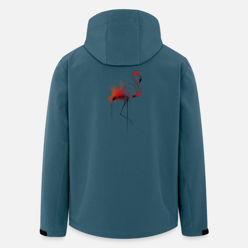 Flamingo Aquarell - Recycelte Männer Softshell-Jacke von Stanley/Stella - Dunkles Petrol