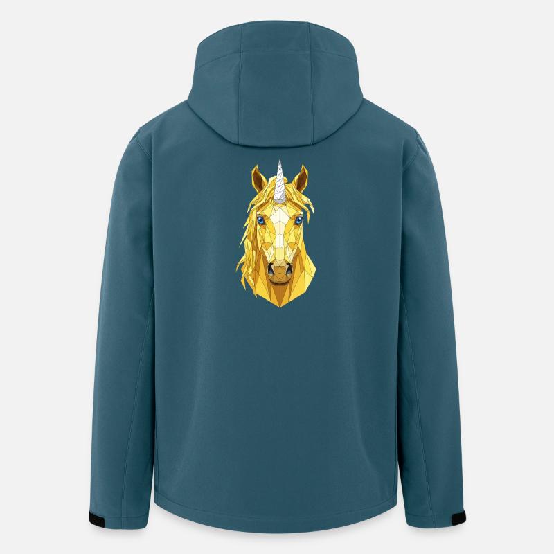 Polygon-Einhorn Kopf - Recycelte Männer Softshell-Jacke von Stanley/Stella - Dunkles Petrol