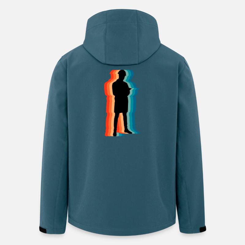 Bauingenieur Retro Silhouette Professionelle Kunst - Recycelte Männer Softshell-Jacke von Stanley/Stella - Dunkles Petrol