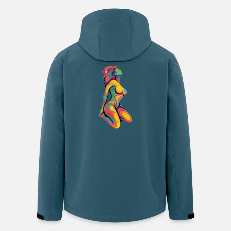 Rainbow Abstract Woman Silhouette - Recycelte Männer Softshell-Jacke von Stanley/Stella - Dunkles Petrol