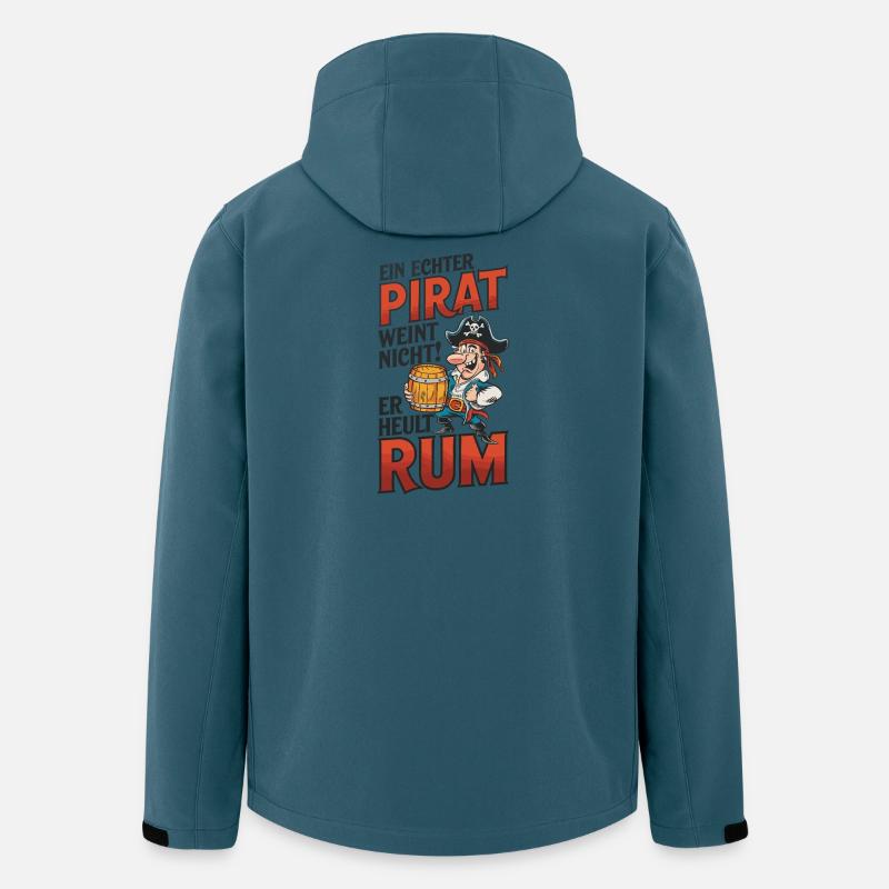 Piratenspruch: Rum statt Weinen - Recycelte Männer Softshell-Jacke von Stanley/Stella - Dunkles Petrol